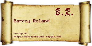 Barczy Roland névjegykártya